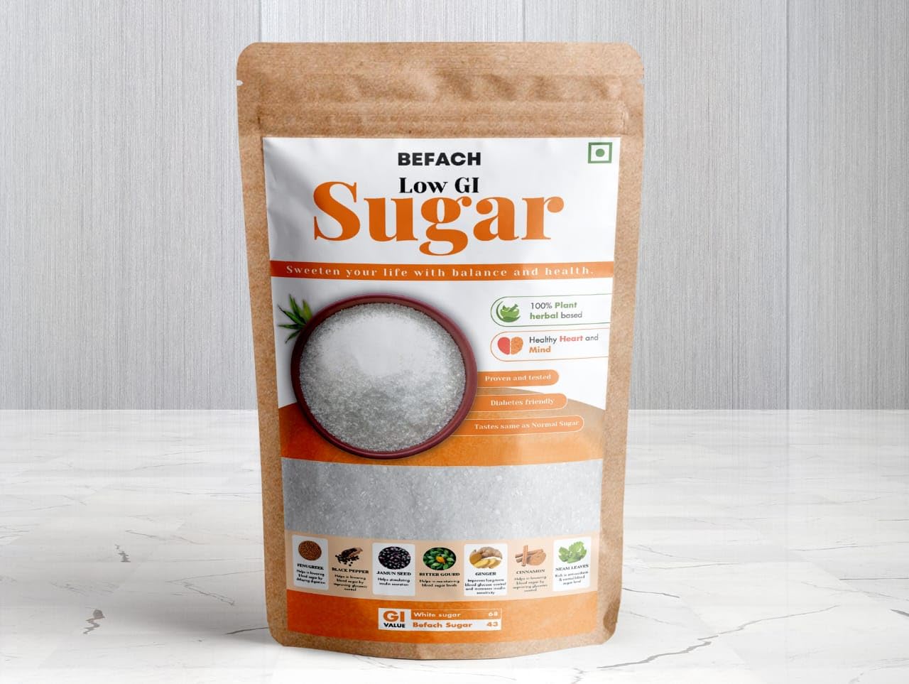 BEFACH LOW GI SUGAR (500gms) | Diabetic Friendly | Proven and Tested